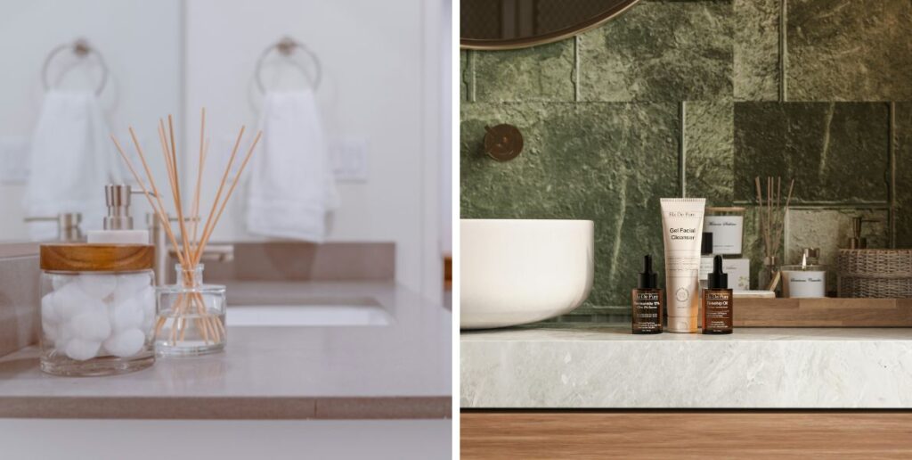 rangement comptoir salle de bain