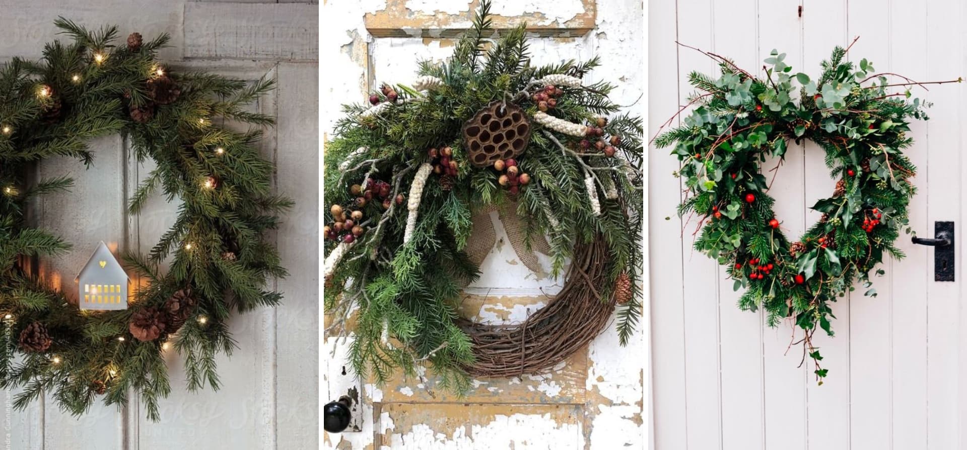 Décorations de Noël : Guirlandes, boules de Noël, couronne