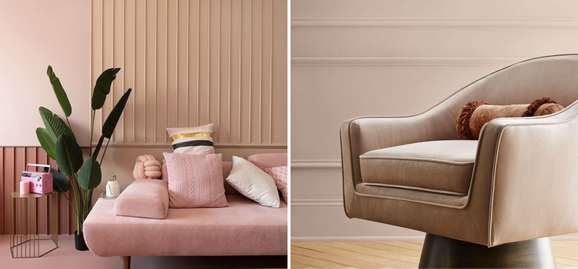 sofa rose et beige tendance 2023