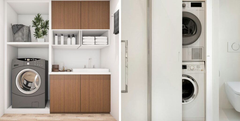 laveuse secheuse dissimulee salle de lavage