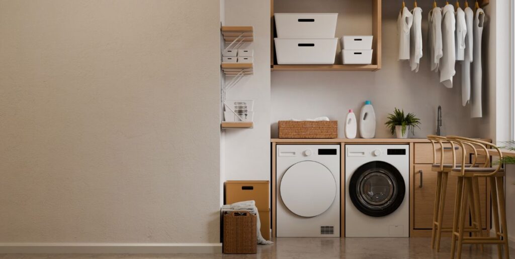 station de sechage dans salle de lavage